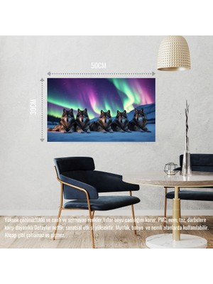 Kurt Kuzey Işıkları Altında Huzur Içinde Dinleniyor 07 Çerçevesiz 50X30 cm Pvc Tablo