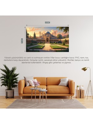 Doğa ve Manzara Yatay Tarihi Osmanlı Mimarisi 04 Çerçevesiz 90X60CM Pvc Tablo