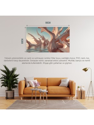 Soyut Tablo Fantastik Niş 05 Çerçevesiz 90X60CM Pvc Tablo