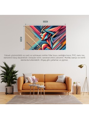 Soyut Kadın Temalı 10 Çerçevesiz 90X60CM Pvc Tablo
