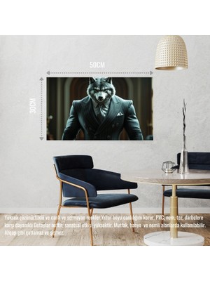 Kurt Muhafız Görevinde 04 Çerçevesiz 50X30 cm Pvc Tablo