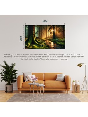 doğa ve manzara  orman 03 çerçevesiz 90x60cm pvc tablo