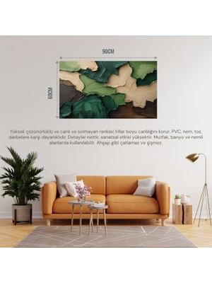 Soyut Tablo Toprak Hissi Doğa Temalı 03 Çerçevesiz 90X60CM Pvc Tablo