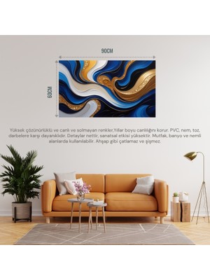 Soyut Tablo Akıcı Şekiller ve Dokular 01 Çerçevesiz 90X60CM Pvc Tablo