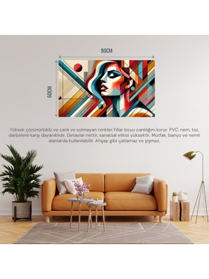 Soyut Kadın Temalı 05 Çerçevesiz 90X60CM Pvc Tablo