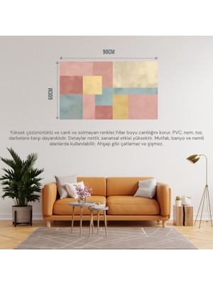 Soyut Tablo Modern Minimalist Soyut Sanat 02 Çerçevesiz 90X60CM Pvc Tablo