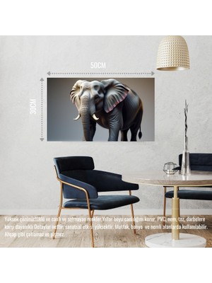 Asil Fil Çerçevesiz 50X30 cm Pvc Tablo
