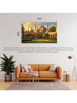 Doğa ve Manzara Yatay Tarihi Osmanlı Mimarisi 08 Çerçevesiz 90X60CM Pvc Tablo