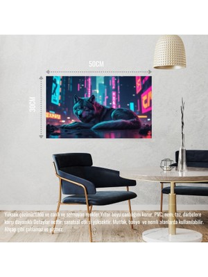 Kurt Siberpunk Dünyasında Huzur Içinde Dinleniyor 04 Çerçevesiz 50X30 cm Pvc Tablo