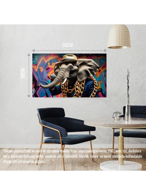 Rapçi Fil 02 Çerçevesiz 50X30 cm Pvc Tablo