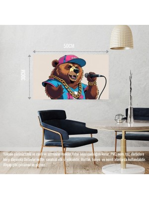 Rapçi Ayı 03 Çerçevesiz 50X30 cm Pvc Tablo
