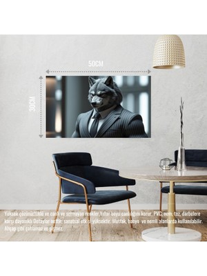 Kurt Muhafız Görevinde 02 Çerçevesiz 50X30 cm Pvc Tablo