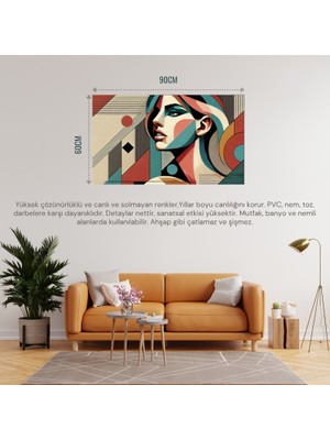 Soyut Kadın Temalı 06 Çerçevesiz 90X60CM Pvc Tablo