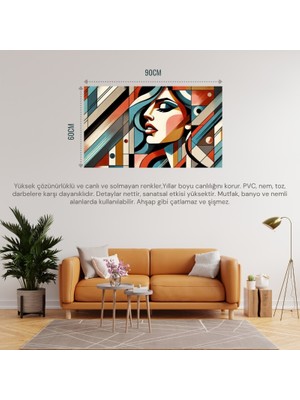 Soyut Kadın Temalı 02 Çerçevesiz 90X60CM Pvc Tablo