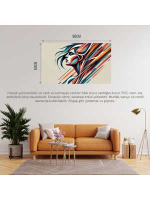 Soyut Kadın Temalı 11 Çerçevesiz 90X60CM Pvc Tablo