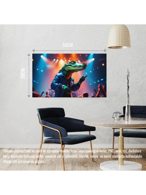 Rapçi Timsah 01 Çerçevesiz 50X30 cm Pvc Tablo