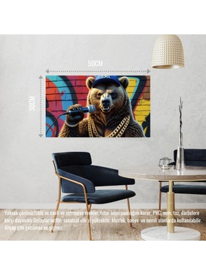 Rapçi Ayı 06 Çerçevesiz 50X30 cm Pvc Tablo
