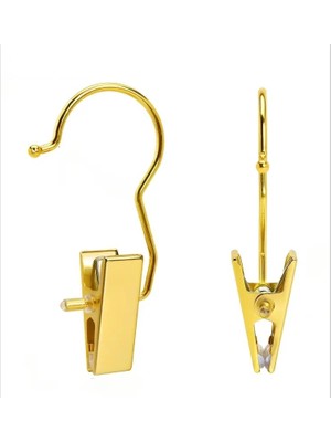 Askıcı Mandallı Eşarp Askısı Gold Renkli  Gold Mandallı Askı 5 Adet