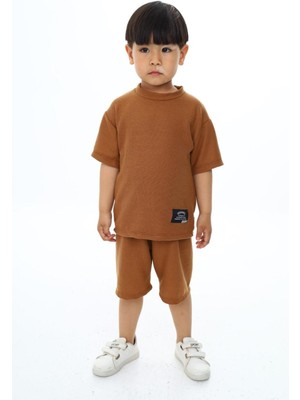 Bisiklet Yaka Şortlu Erkek Çocuk Şortlu Takım