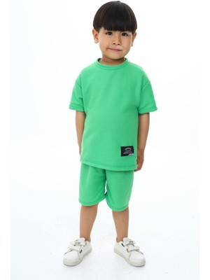 Bisiklet Yaka Şortlu Erkek Çocuk Şortlu Takım