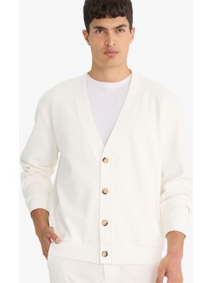 DeFacto V Yaka Düğmeli Hırka F4467AX25AU