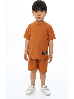 Bisiklet Yaka Şortlu Erkek Çocuk Şortlu Takım