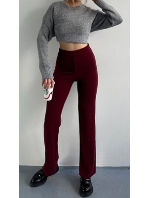 Kadın Önü Çimalı Krep Kumaş Pantalon