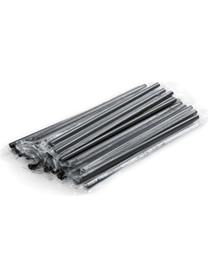 Packtory Frozen Siyah Pipet 230X8MM 100 Adet