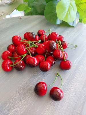 Lolipophobi Yapay Kiraz 5 Adet 2 Li Salkım, Dekor, Yapay Meyve, Kiraz, Hediye, Mutfak, Ev Dekor