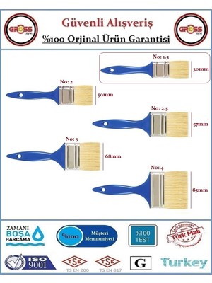 Aldeko Plastik Saplı Kestirme Boya Fırçası - No: 1.5