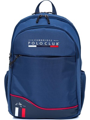 Cambridge Polo Club Unisex Şık Çok Gözlü Günlük Sırt Çantası - Okul Çantası Lacivert