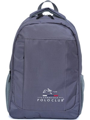 Cambridge Polo Club Unisex Çok Gözlü Günlük Sırt Çantası - Okul Çantası Gri