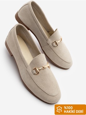 Marjin Kadın Deri Zincirli Loafer Günlük Ayakkabı Tanle