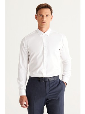 Ütü Gerektirmeyen Non-Iron Taılored Slim Fit Dar Kesim %100 Pamuk Gömlek