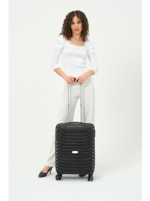 Unisex Siyah Kabin Boy Küçük Silikon Kırılmaz Pp Valiz