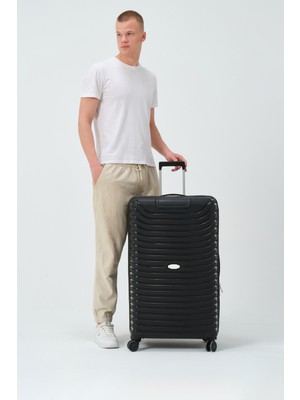 Unisex Siyah Büyük Boy Silikon Kırılmaz Pp Valiz