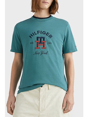 Tommy Hilfiger Logolu Bisiklet Yaka % 100 Pamuk Regular Fit T Shirt Erkek T Shirt MW0MW30043 Mb6