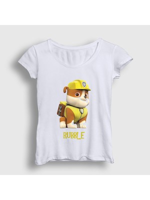 Presmono Kadın Beyaz Rubble Paw Patrol T-Shirt