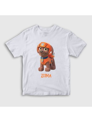 Presmono Unisex Çocuk Beyaz Zuma Paw Patrol T-Shirt