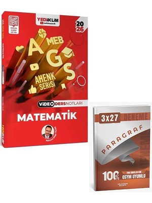 Yediiklim 2026 Meb-Ags Matematik Sayısal Yetenek Video Ders Notları Ahenk Serisi+Anla Kazan Paragraf