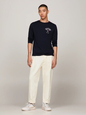 Tommy Hilfiger Varsity Logo Uzun Kollu Tişört