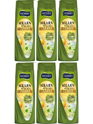 Hobby Şampuan Keratin Kafein Kuru ve Cansız Saçlar Hyaluronik Asit 480 ml x 6 Adet