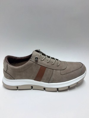 Veloce Hakiki Deri Nubuk Kum Rengi Hafif Rahat Bağcıksız Günlük Yazlık Erkek Ayakkabı C-923012VLC