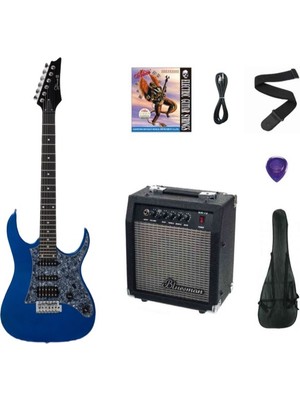 Strauss Esh-22 Mbl Elektro Gitar Hss - Metalik Mavi Set (Anfi-Softcase-Askı-Tel-Kablo-Pena)