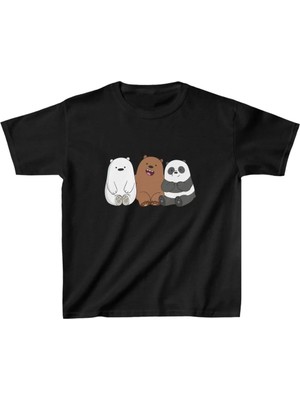 Çocuk Unisex Baskılı T-Shirt - Siyah