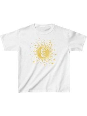 Çocuk Unisex Baskılı T-Shirt - Beyaz