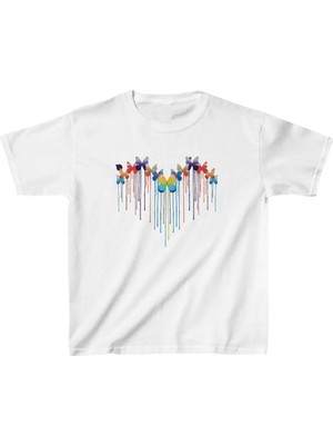 Çocuk Unisex Baskılı T-Shirt - Beyaz