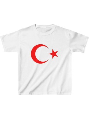 Çocuk Unisex Baskılı T-Shirt - Beyaz