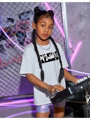 Çocuk Unisex Baskılı T-Shirt - Beyaz