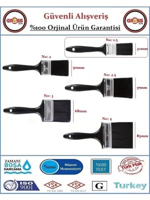 Aldeko Plastik Saplı Yağlı Boya Fırçası - No: 1.5